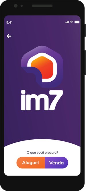 Smartphone exibindo aplicativo IM7